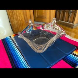 Antique clear bowl unique shape